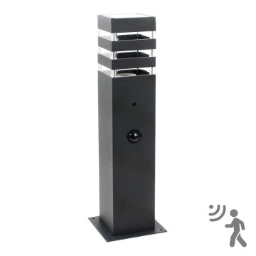 Venkovní lampa se senzorem TEKSAS 1xE27/12W/230V IP44 44 cm antracit