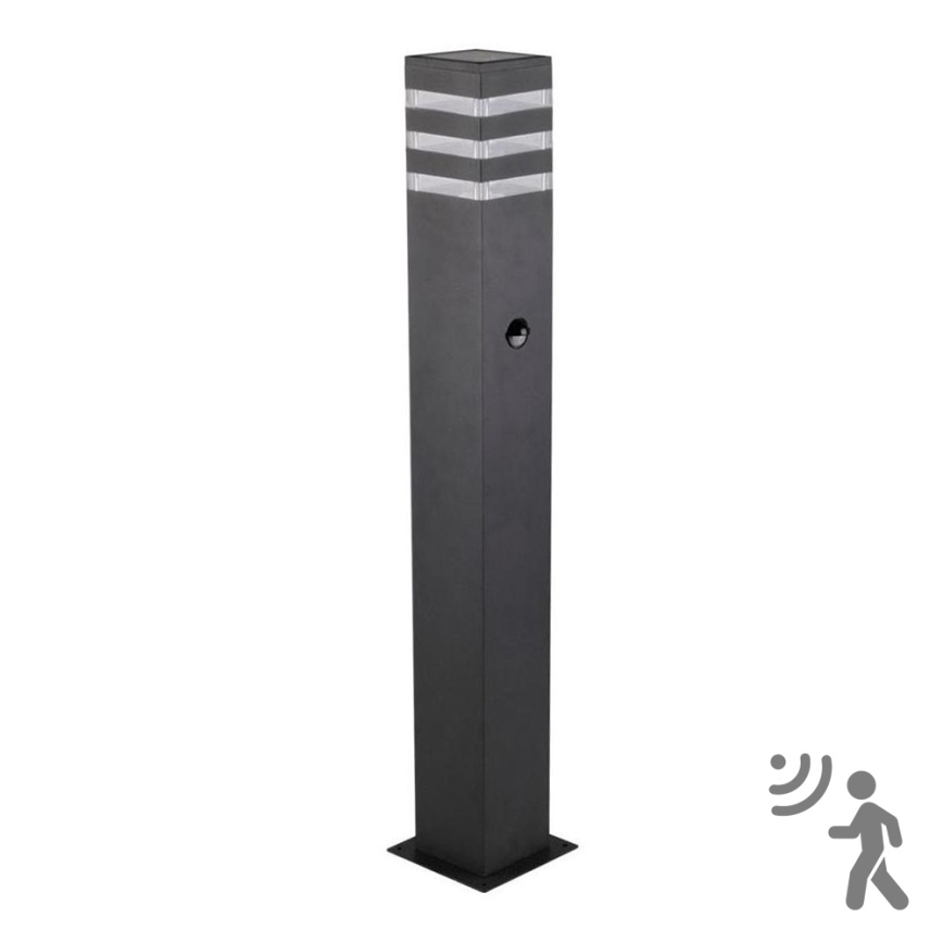 Venkovní lampa se senzorem TEKSAS 1xE27/12W/230V IP44 74 cm grafit