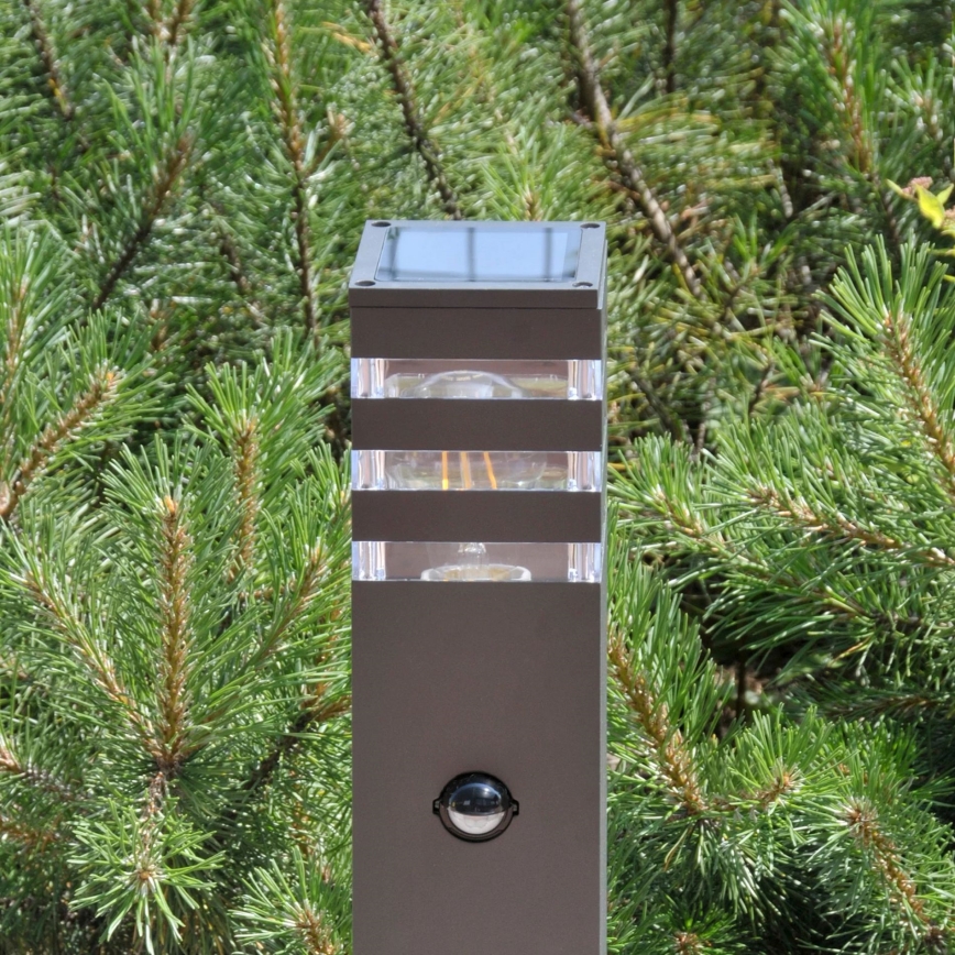 Venkovní lampa se senzorem TEKSAS 1xE27/12W/230V IP44 74 cm grafit