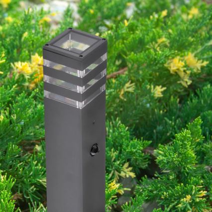 Venkovní lampa se senzorem TEKSAS 1xE27/12W/230V IP44 74 cm grafit