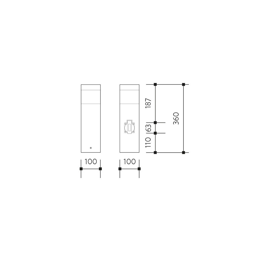 Venkovní lampa se zásuvkou GARD 1xE14/60W/230V SCHUKO IP44