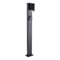 Venkovní lampa se zásuvkou SCHUKO 1xGU10/10W/230V IP44 80 cm černá