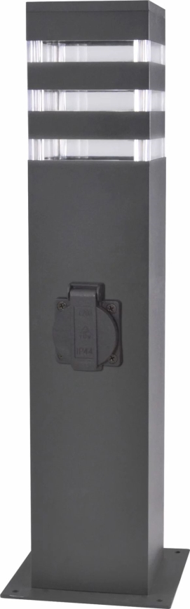 Venkovní lampa se zásuvkou TEKSAS 1xE27/20W/230V 44 cm IP44 antracit
