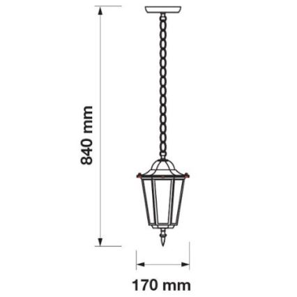 Venkovní lustr na řetězu 1xE27/40W/230V IP44 bílá