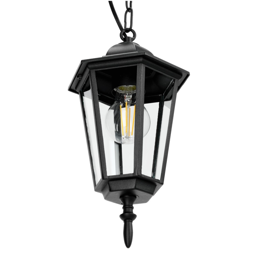 Venkovní lustr na řetězu 1xE27/60W/230V černá