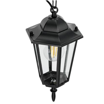 Venkovní lustr na řetězu 1xE27/60W/230V černá