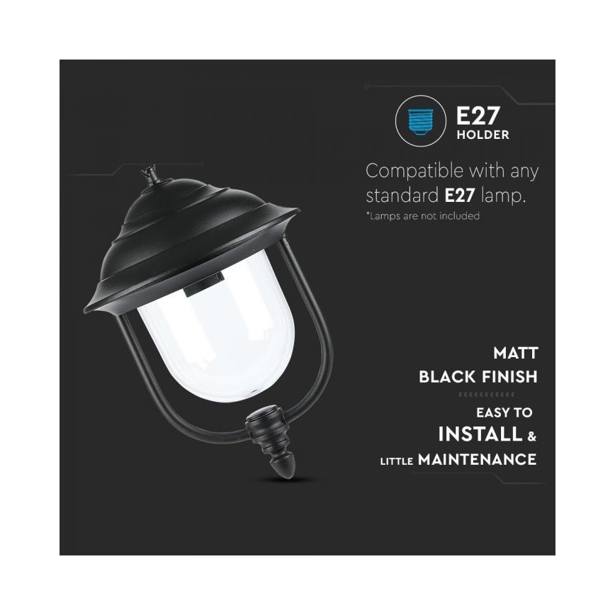 Venkovní lustr na řetězu 1xE27/60W/230V IP44 černá