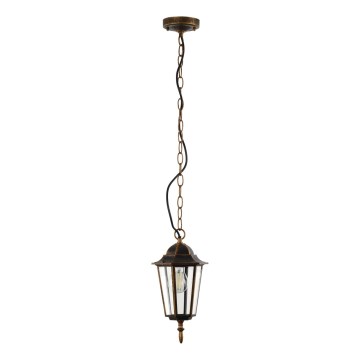 Venkovní lustr na řetězu ARRAIA 1xE27/15W/230V IP44 bronz patina