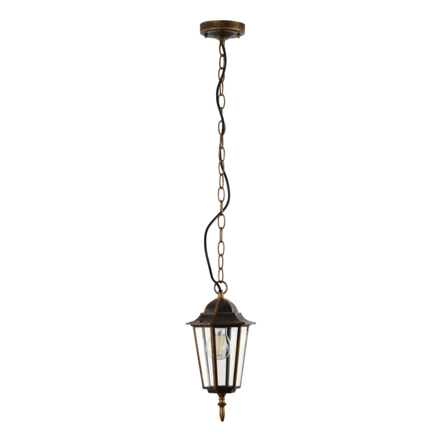 Venkovní lustr na řetězu ARRAIA 1xE27/15W/230V IP44 bronz patina