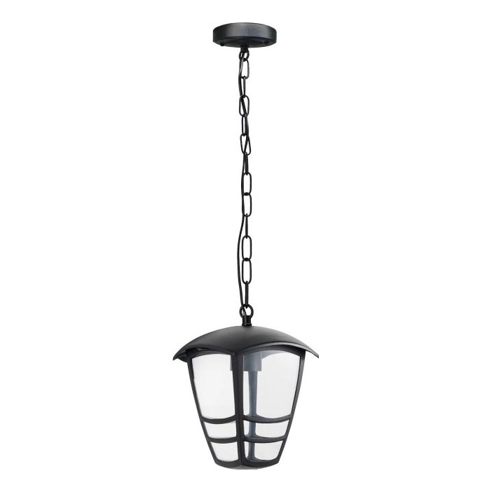 Venkovní lustr na řetězu TEVIO 1xE27/60W/230V IP54 černá