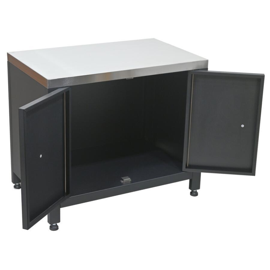 Venkovní modul skříňka pod gril 80x47x69 cm černá/nerez