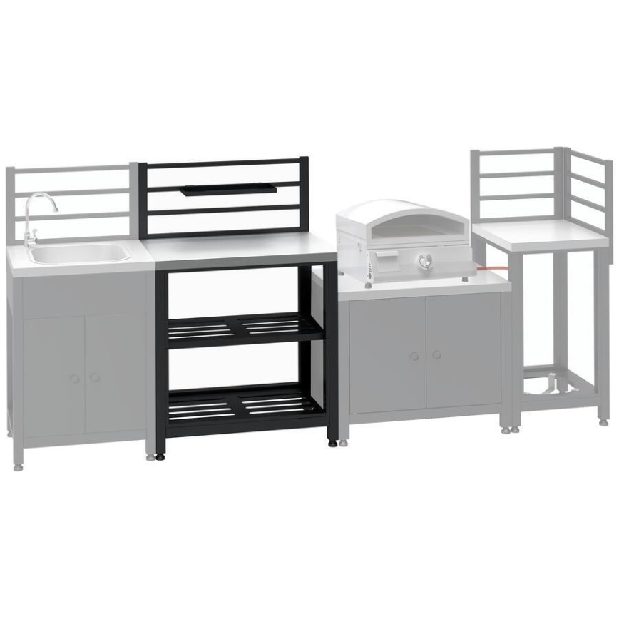 Venkovní modul stůl 80x47x123 cm černá/nerez