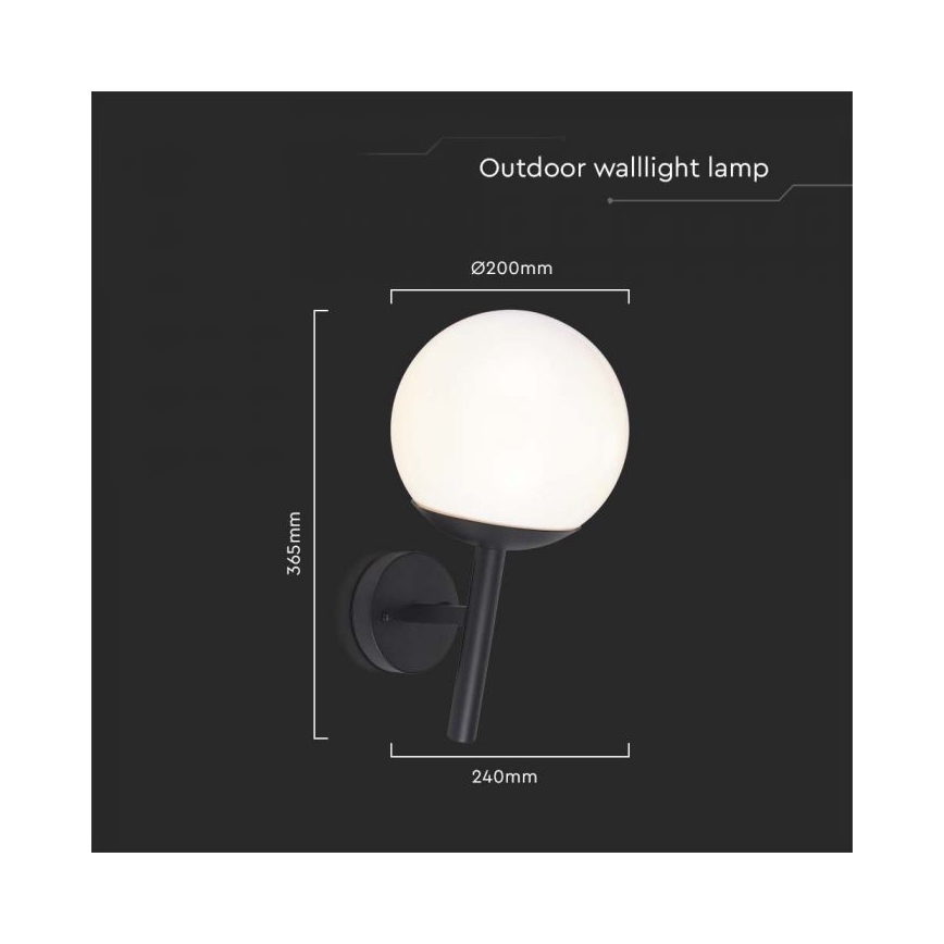 Venkovní nástěnná lampa 1xE27/60W/230V IP44 černá