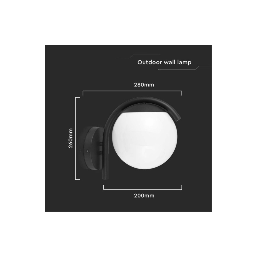 Venkovní nástěnná lampa 1xE27/60W/230V IP44 černá