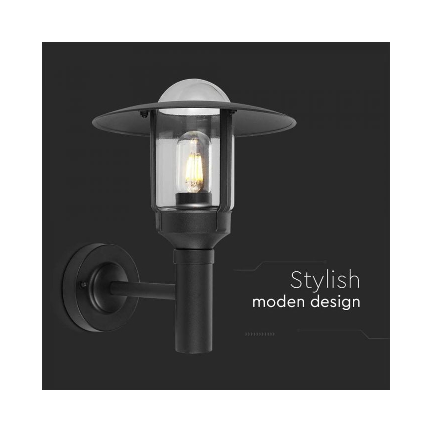 Venkovní nástěnná lampa 1xE27/60W/230V IP44 černá