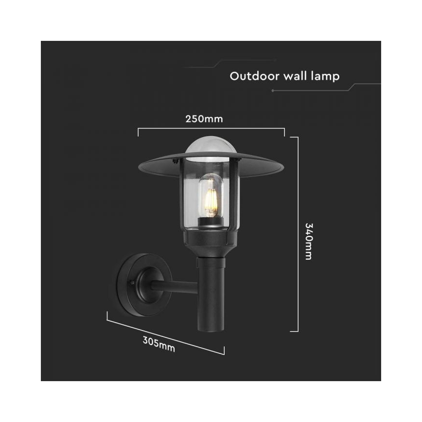 Venkovní nástěnná lampa 1xE27/60W/230V IP44 černá