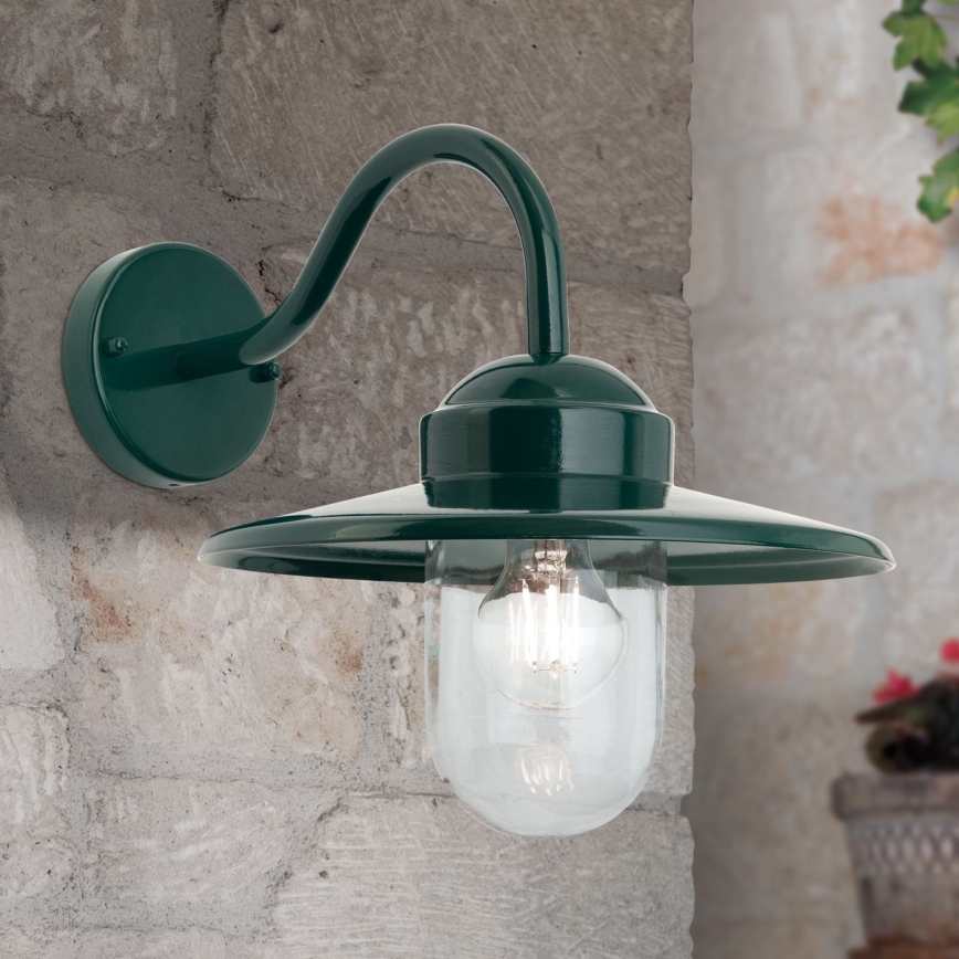 Venkovní nástěnná lampa EDWARD 1xE27/60W/230V IP44 zelená