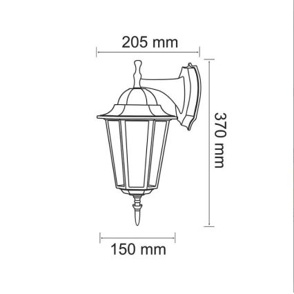 Venkovní nástěnné svítidlo 1xE27/20W/230V IP43 černá