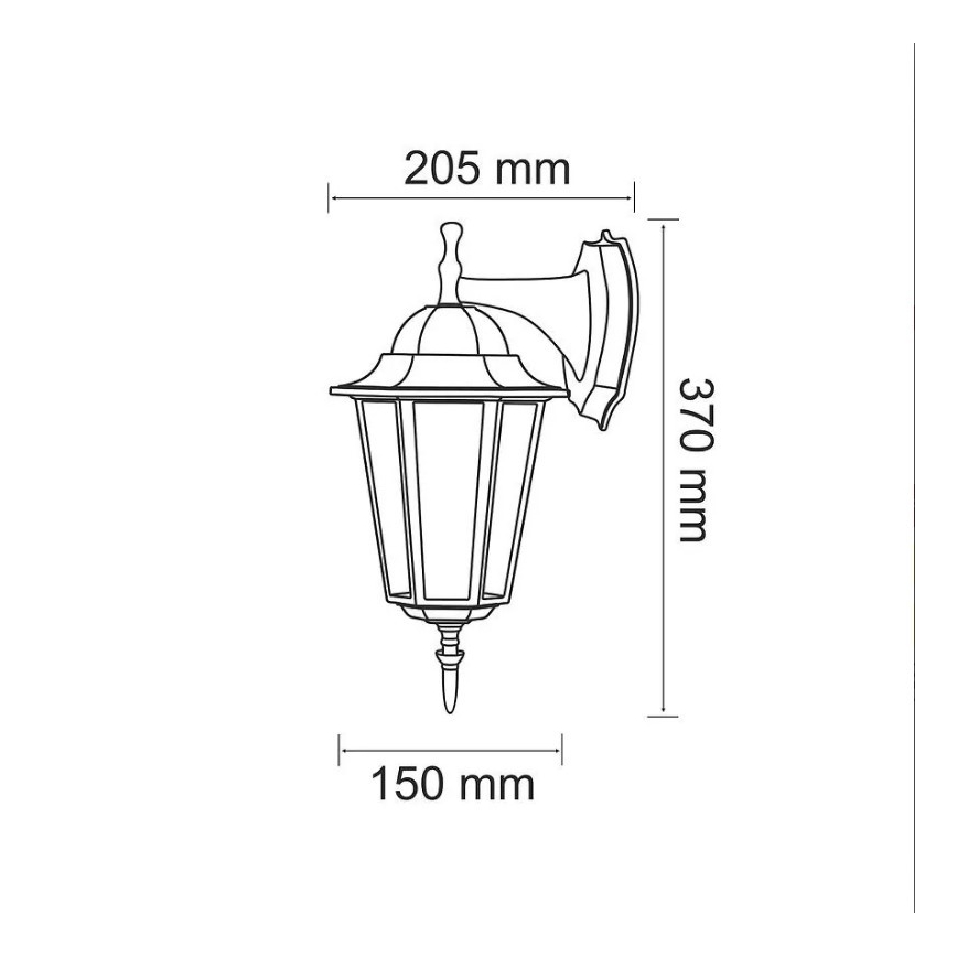 Venkovní nástěnné svítidlo 1xE27/20W/230V IP43 černá