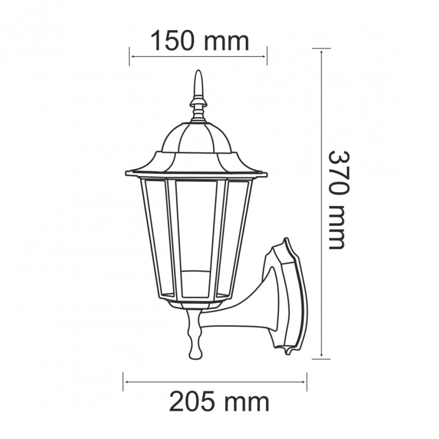 Venkovní nástěnné svítidlo 1xE27/20W/230V IP43 černá