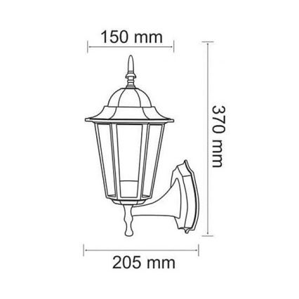 Venkovní nástěnné svítidlo 1xE27/20W/230V IP43 patina