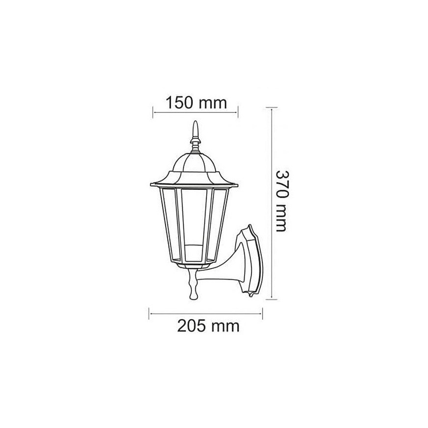 Venkovní nástěnné svítidlo 1xE27/20W/230V IP43 patina