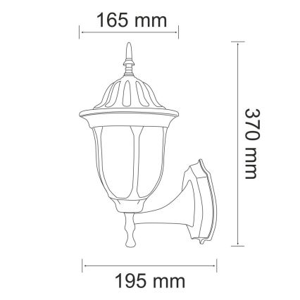 Venkovní nástěnné svítidlo FLORENCJA 1xE27/20W/230V IP43