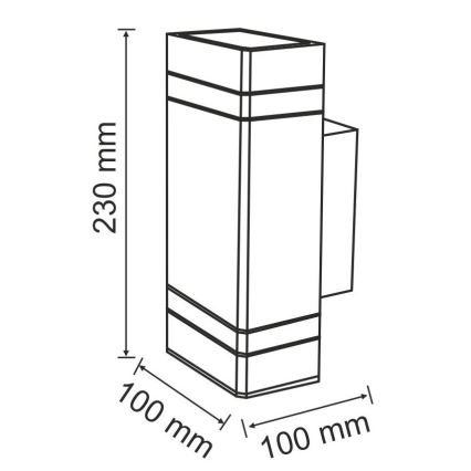 Venkovní nástěnné svítidlo GILBERT 2xGU10/10W/230V IP44