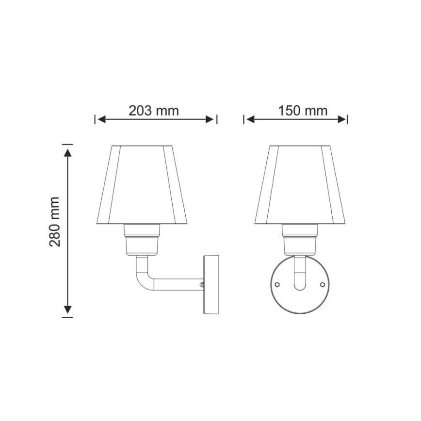 Venkovní nástěnné svítidlo GIZA 1xE27/10W/230V IP44
