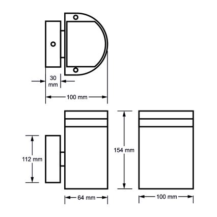 Venkovní nástěnné svítidlo KORTEK 1xGU10/30W/230V IP54 šedá