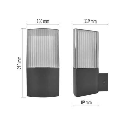 Venkovní nástěnné svítidlo LANA 1xE27/25W/230V IP54