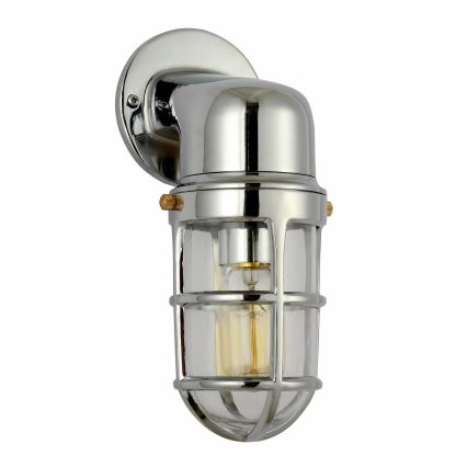 Venkovní nástěnné svítidlo LUND 1xE27/12W/230V IP44 lesklý chrom