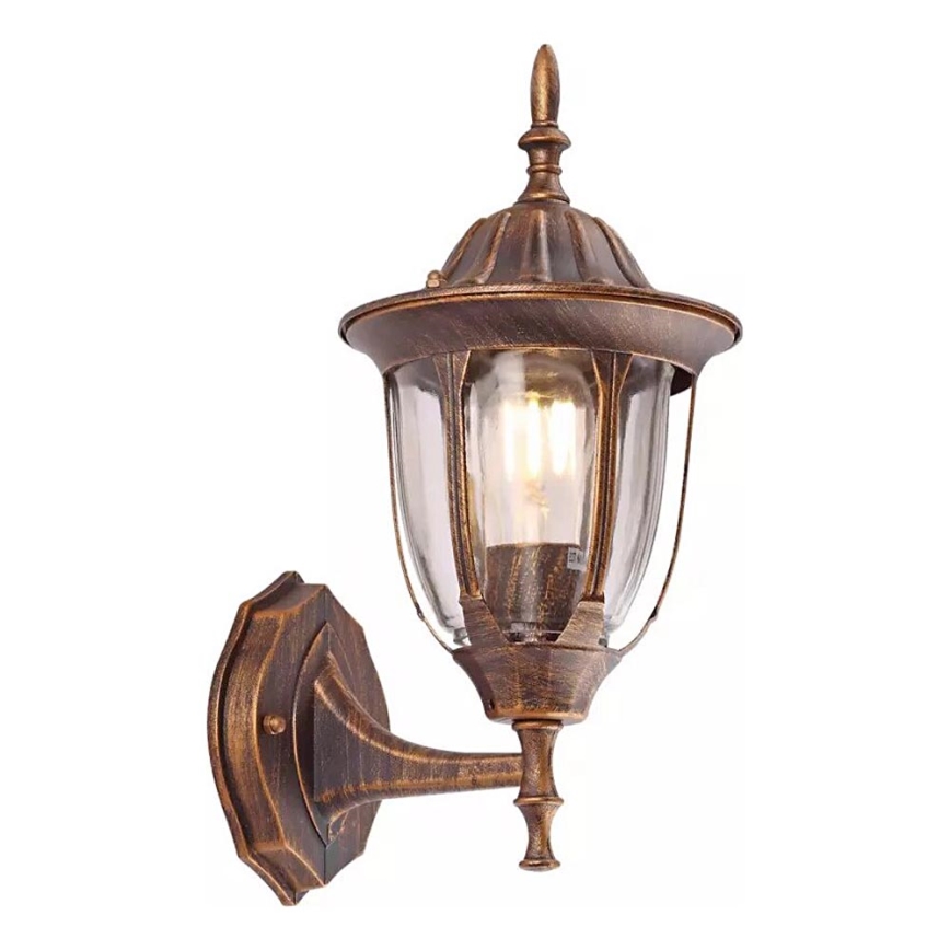 Venkovní nástěnné svítidlo MANOEL 1xE27/15W/230V IP44 bronz patina