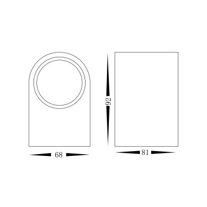 Venkovní nástěnné svítidlo OVALIS 1xGU10/35W/230V IP44 černá