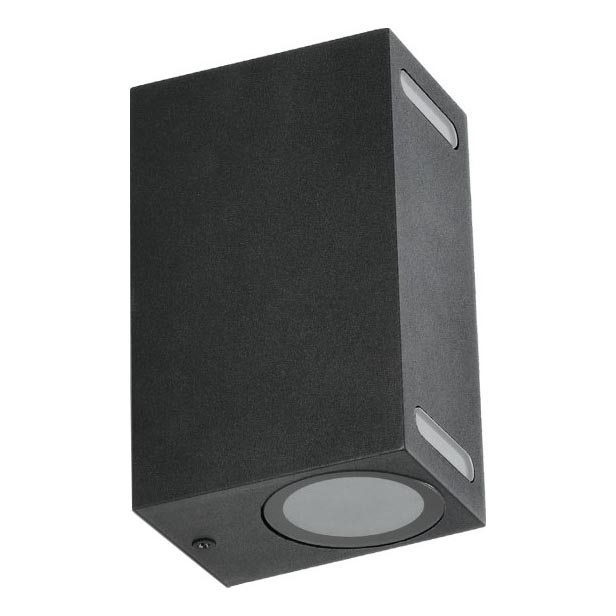 Venkovní nástěnné svítidlo QUERK 2xGU10/35W/230V IP54 15 cm černá