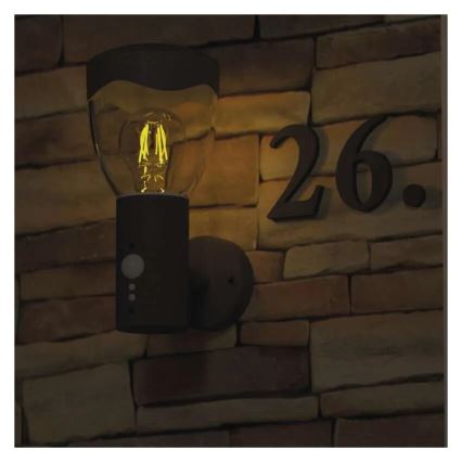 Venkovní nástěnné svítidlo se senzorem ARTEO 1xE27/15W/230V IP44