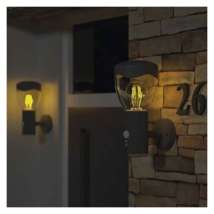 Venkovní nástěnné svítidlo se senzorem ARTEO 1xE27/15W/230V IP44