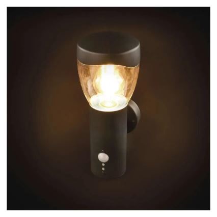 Venkovní nástěnné svítidlo se senzorem ARTEO 1xE27/15W/230V IP44