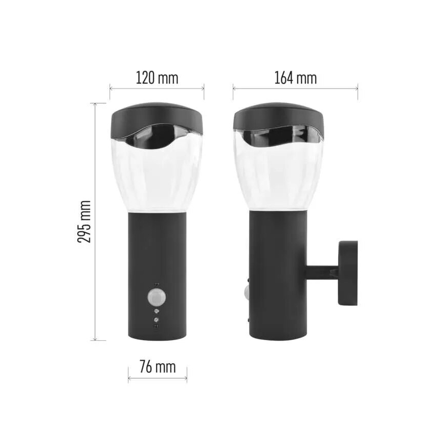 Venkovní nástěnné svítidlo se senzorem ARTEO 1xE27/15W/230V IP44