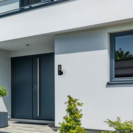 Venkovní nástěnné svítidlo se senzorem pohybu HARLEM 1xE27/60W/230V IP44 černá