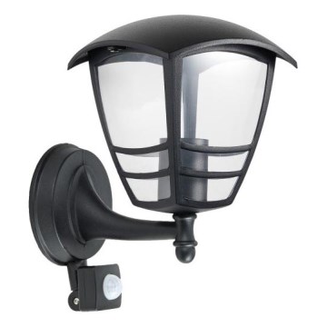 Venkovní nástěnné svítidlo se senzorem TEVIO 1xE27/60W/230V IP54 černá