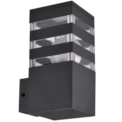 Venkovní nástěnné svítidlo TEKSAS 1xE27/12W/230V IP44 antracit