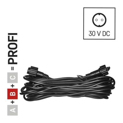 Venkovní prodlužovací kabel pro spojovací řetězy 10 m IP44 černá