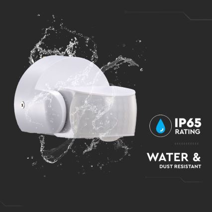 Venkovní senzor pohybu infračervený 180/360° 600W/230V IP65 bílá