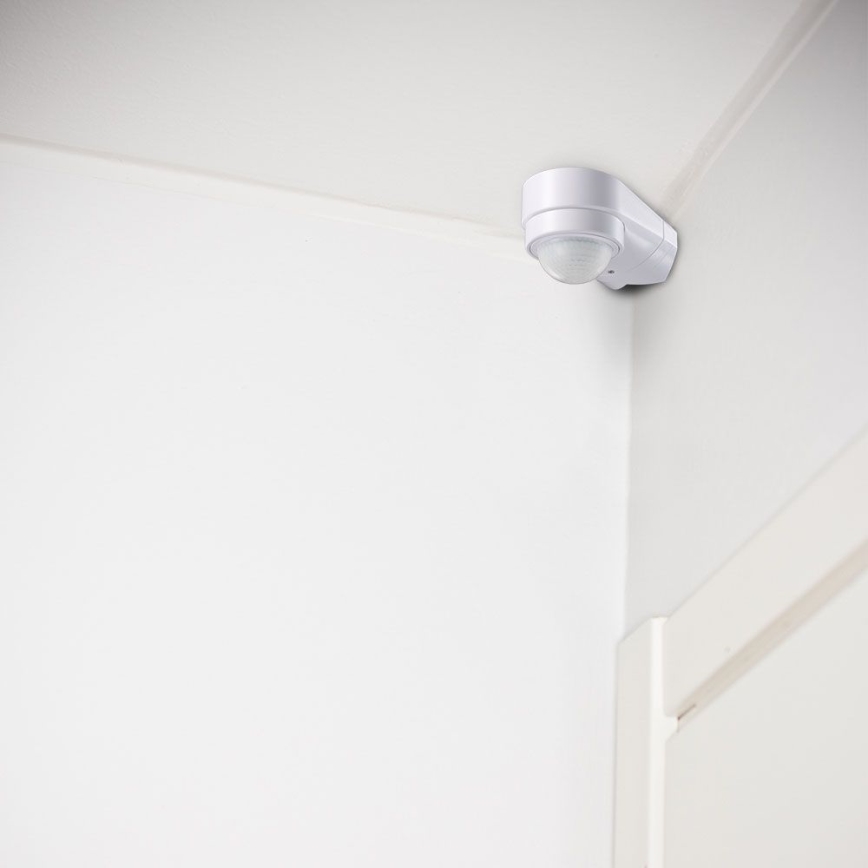 Venkovní senzor pohybu infračervený 240° 600W/230V IP65 bílá