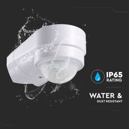 Venkovní senzor pohybu infračervený 240° 600W/230V IP65 bílá