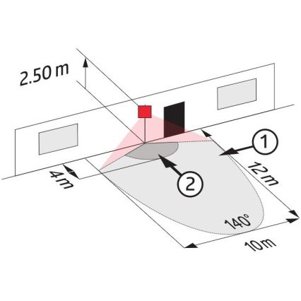 Venkovní senzor pohybu LC-CLICK 140° IP44 černá