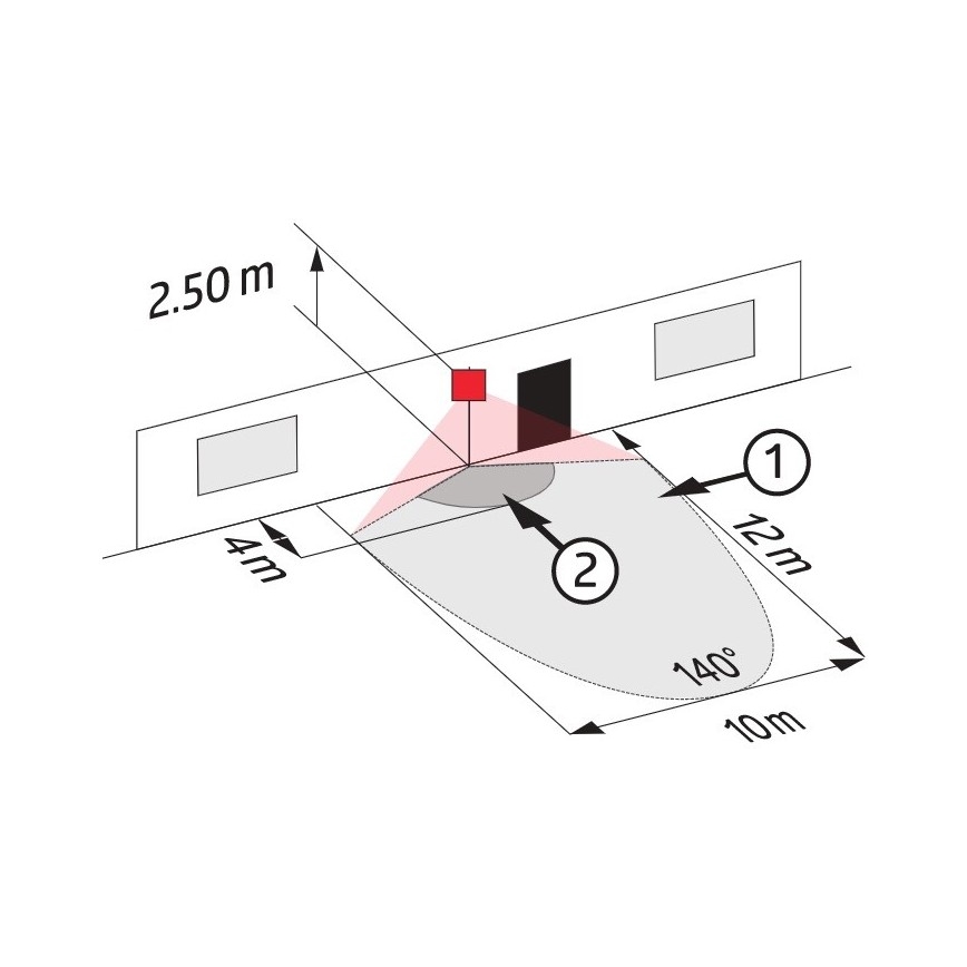 Venkovní senzor pohybu LC-CLICK 140° IP44 černá