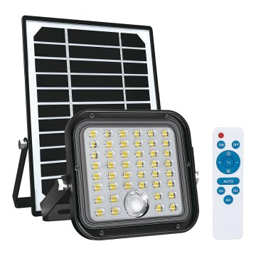 Venkovní solární reflektor se senzorem LED/10W/3,7V 4000K IP65 3600 mAh + dálkové ovládání