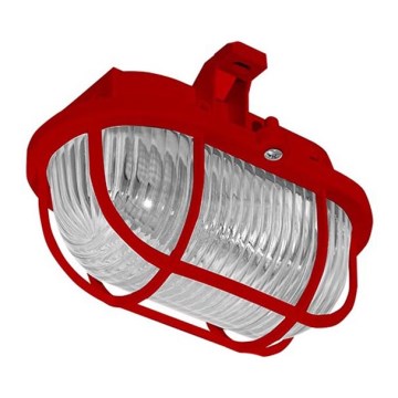 Venkovní stropní svítidlo OVAL 1xE27/60W/230V IP44 červená